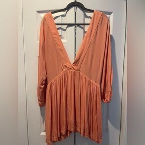 Vici Peach V-Neck Dress